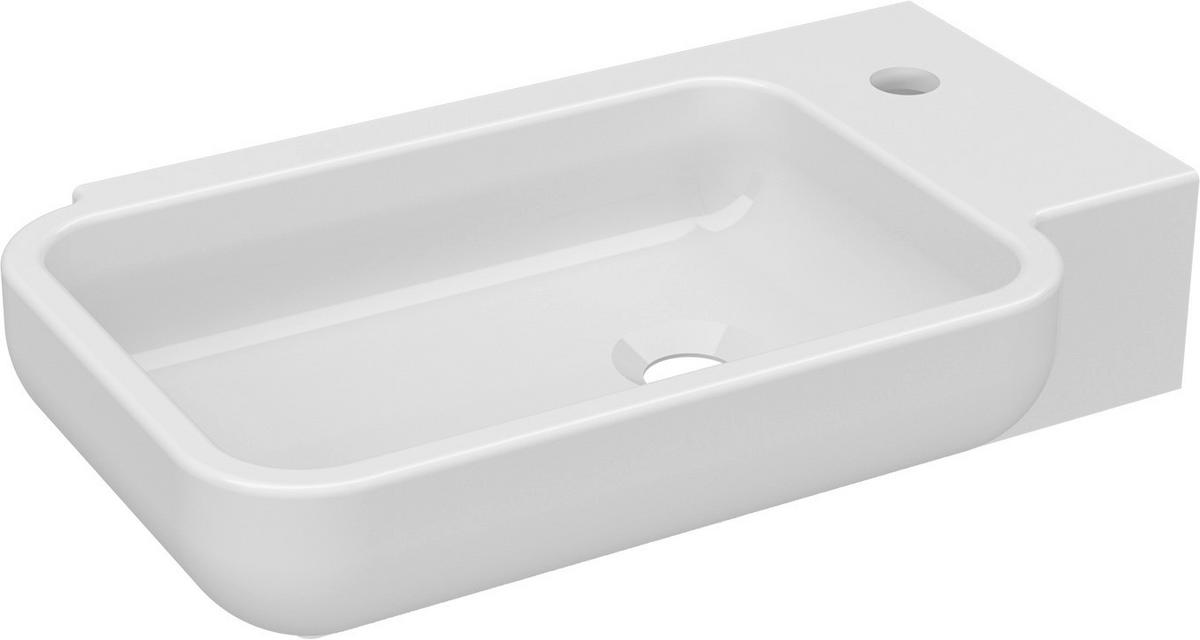 GÄSTEBAD 55 cm  - Eichefarben/Weiß Hochglanz, MODERN, Keramik/Holzwerkstoff (55cm) - MID.YOU