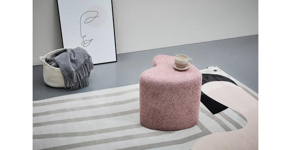 HOCKER Vliesstoff, Bouclé Pink - Pink, Trend, Textil (41/44/41cm) - Xora