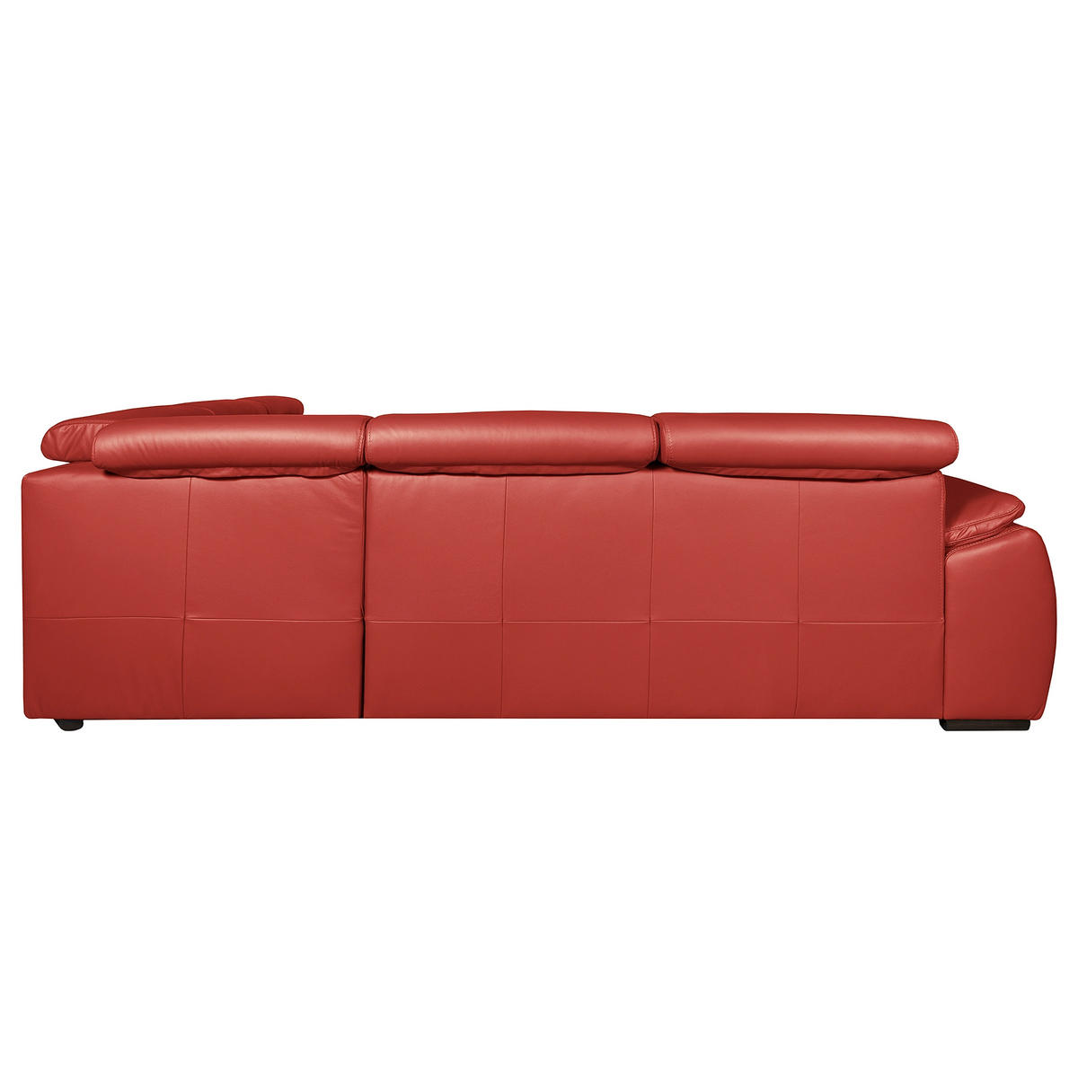 ECKSOFA  in Echtleder Rot  - Rot/Schwarz, Design, Leder/Holz (265/265cm) - Livetastic
