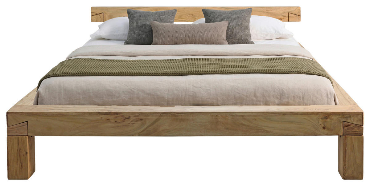 BALKENBETT 180/200 cm  in Naturfarben   - Naturfarben/Akaziefarben, MODERN, Holz (180/200cm) - MID.YOU