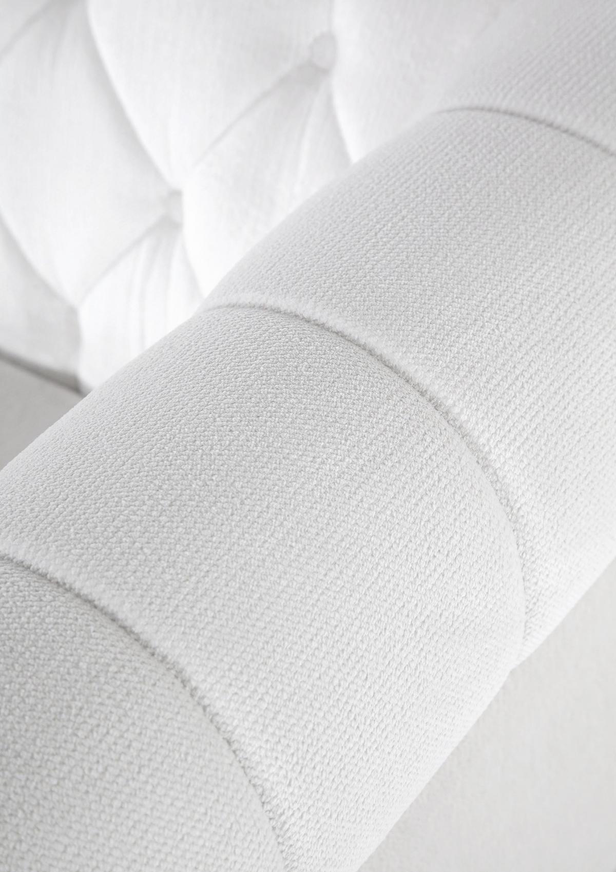 ECKSOFA in Plüsch Weiß  160/260 cm  - Dunkelbraun/Weiß, Design, Holz/Textil (160/260cm) - MID.YOU