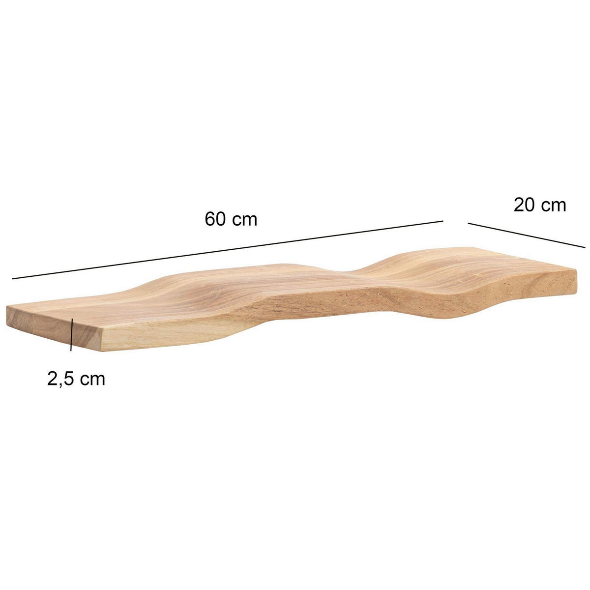 WANDBOARD60/5/20 cm Akaziefarben  - Akaziefarben, Design, Holz (60/5/20cm) - Livetastic