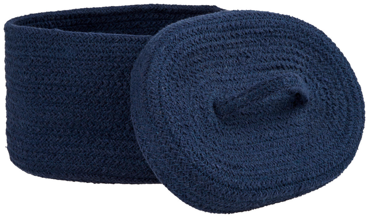 AUFBEWAHRUNGSKÖRBCHEN    25/16/14 cm  - Blau, Basics, Textil (25/16/14cm) - Patinio