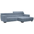 ECKSOFA  in Webstoff Blau  279/182 cm  - Blau/Schwarz, KONVENTIONELL, Textil/Metall (279/182cm) - Hom`in
