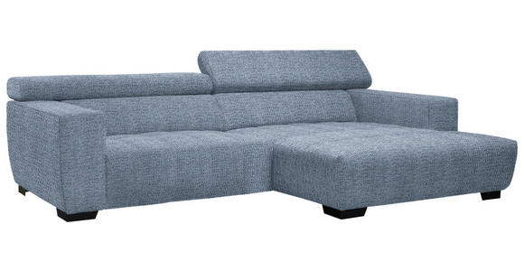 ECKSOFA  in Webstoff Blau  279/182 cm  - Blau/Schwarz, KONVENTIONELL, Textil/Metall (279/182cm) - Hom`in