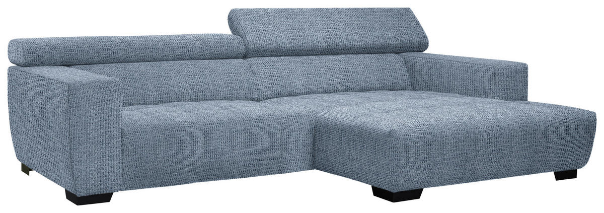 ECKSOFA in Webstoff Blau  - Blau/Schwarz, Konventionell, Textil/Metall (279/182cm) - Hom`in