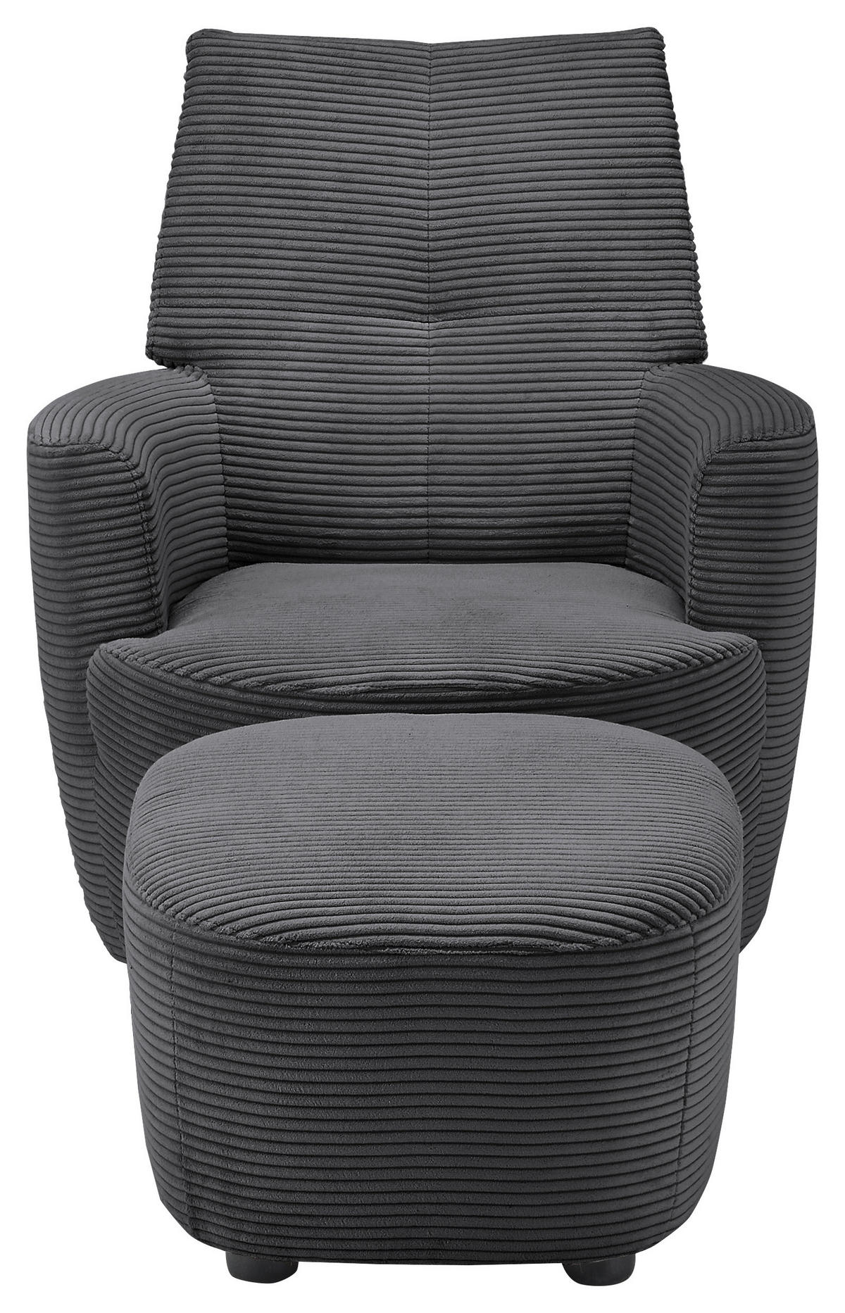 SESSEL Cord Dunkelgrau    - Dunkelgrau/Schwarz, Design, Textil/Metall (80/96/88cm) - SetOne by Musterring