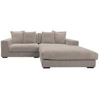 ECKSOFA in Cord Taupe  285/195 cm  - Taupe/Schwarz, Design, Kunststoff/Textil (285/195cm) - MID.YOU
