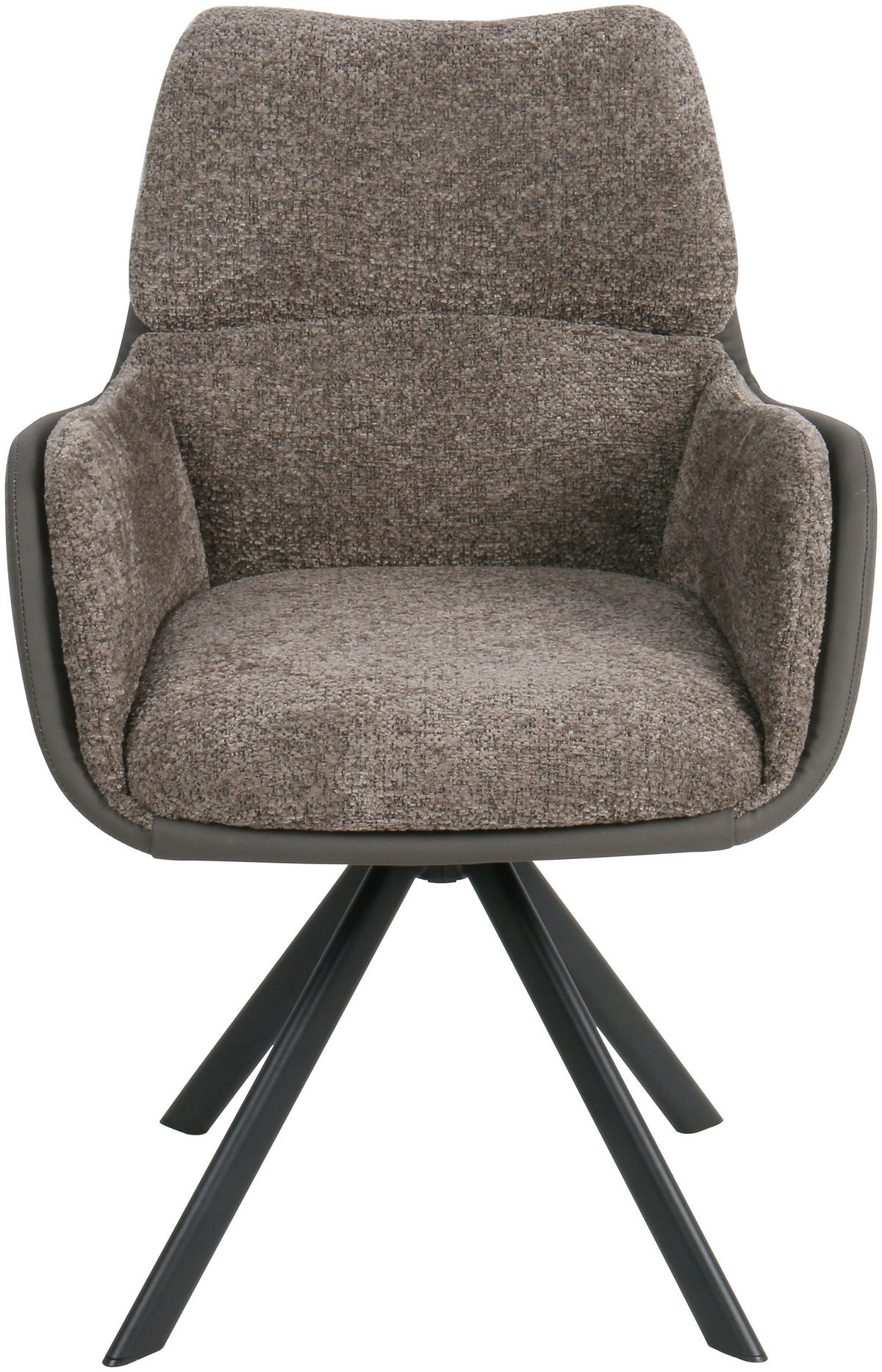 ARMLEHNSTUHL Eisen Webstoff  - Schwarz/Braun, Modern, Textil/Metall (61/91/65cm) - MID.YOU