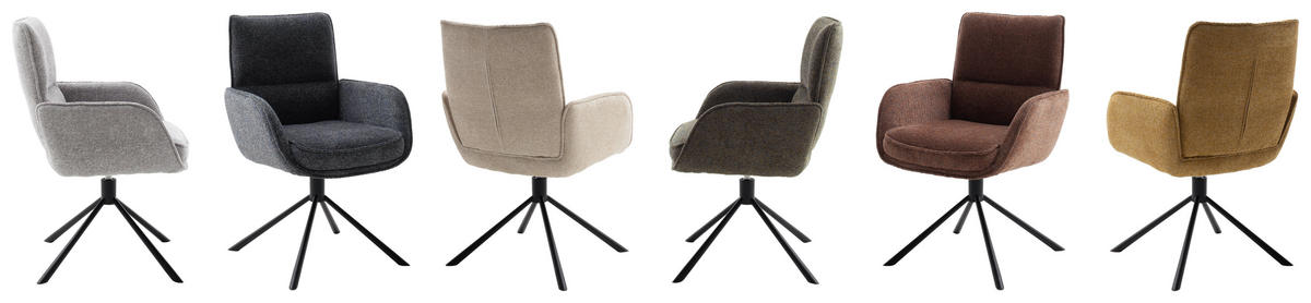 ARMLEHNSTUHL  in Stahl Webstoff  - Schwarz/Grau, Design, Textil/Metall (62/92/65cm) - Novel
