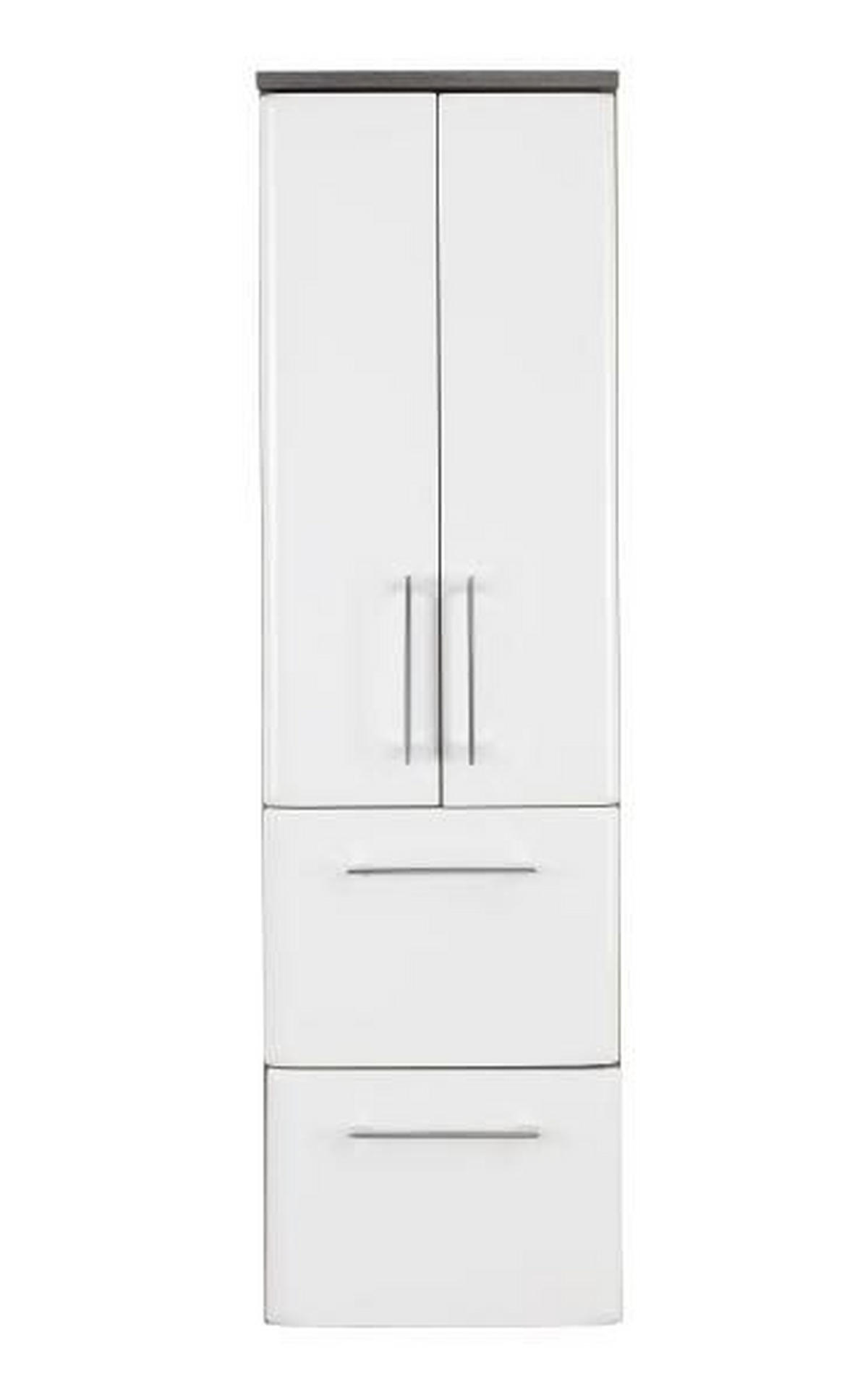 SREDNJE VISOKA OMARA 35/123/33 cm  - barve kroma/bela, Konvencionalno, leseni material (35/123/33cm) - Xora