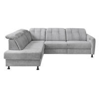 ECKSOFA in Chenille Silberfarben  - Silberfarben/Schwarz, Modern, Textil/Metall (198/270cm) - Livetastic