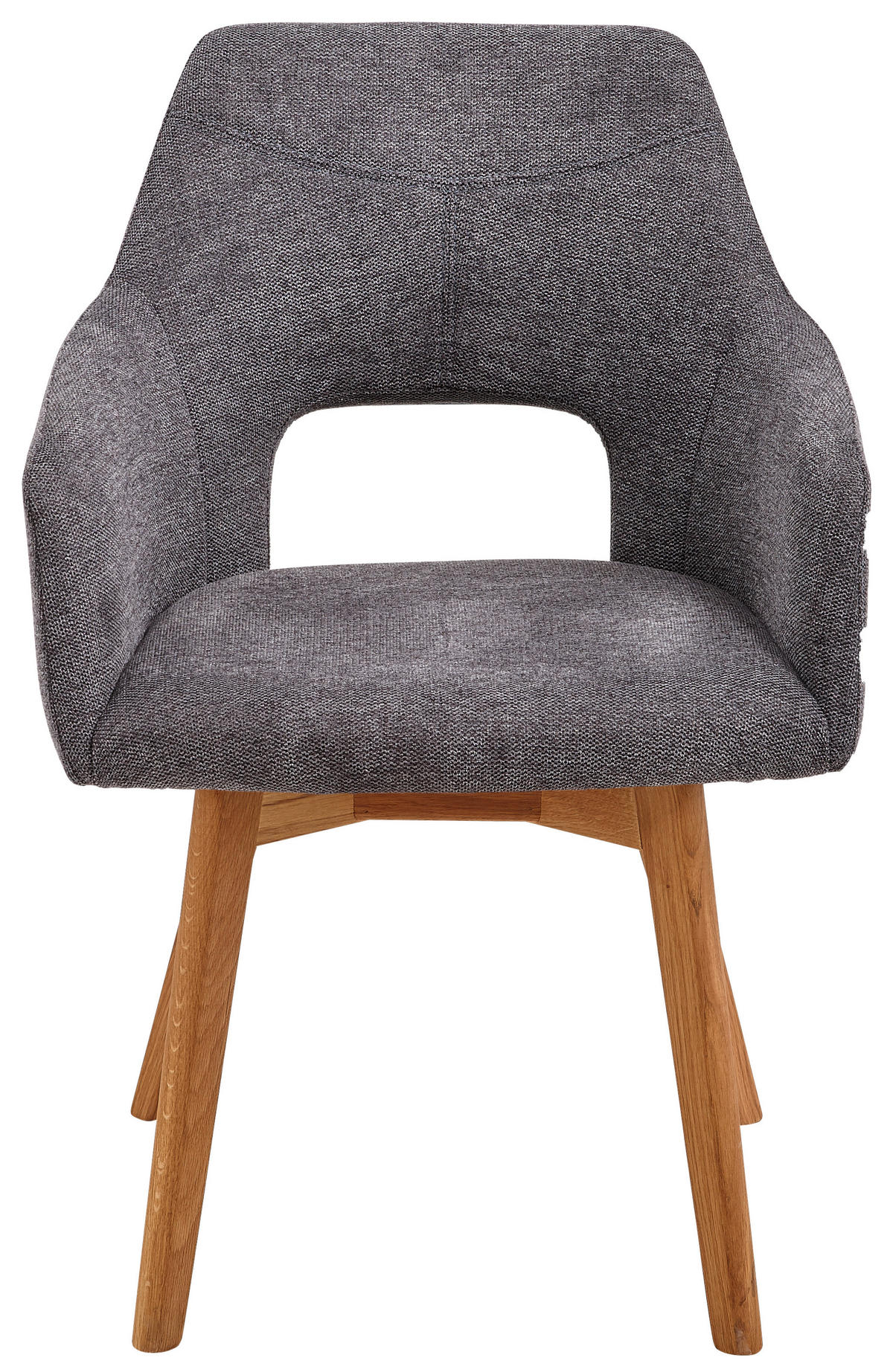 ARMLEHNSTUHL  in Webstoff  - Eichefarben/Anthrazit, Design, Holz/Textil (57/84/57cm) - Voleo