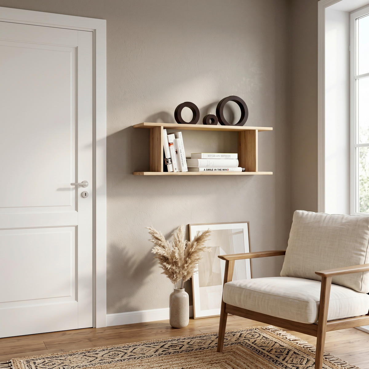 WANDREGAL  - Honigeiche, Design, Holzwerkstoff (80/28/19,7cm) - MID.YOU