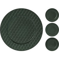 MĚLKÝ TALÍŘ, plast, 33 cm - barvy stříbra, Design, plast (33cm)