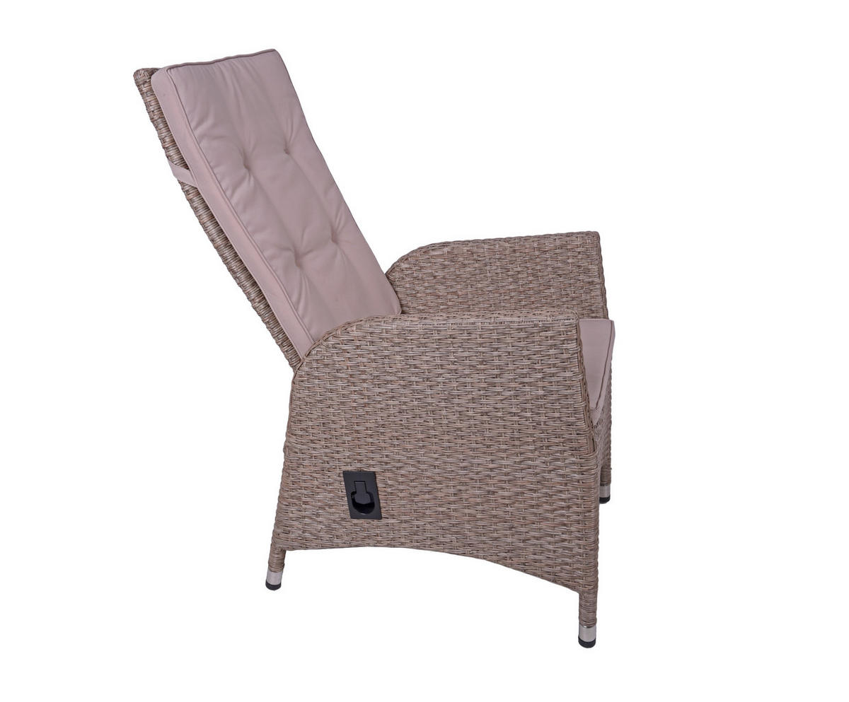 GARTENSTUHL-SET Aluminium Creme, Grau  - Creme/Braun, Basics, Kunststoff/Textil (68/109/60cm) - Gardenson