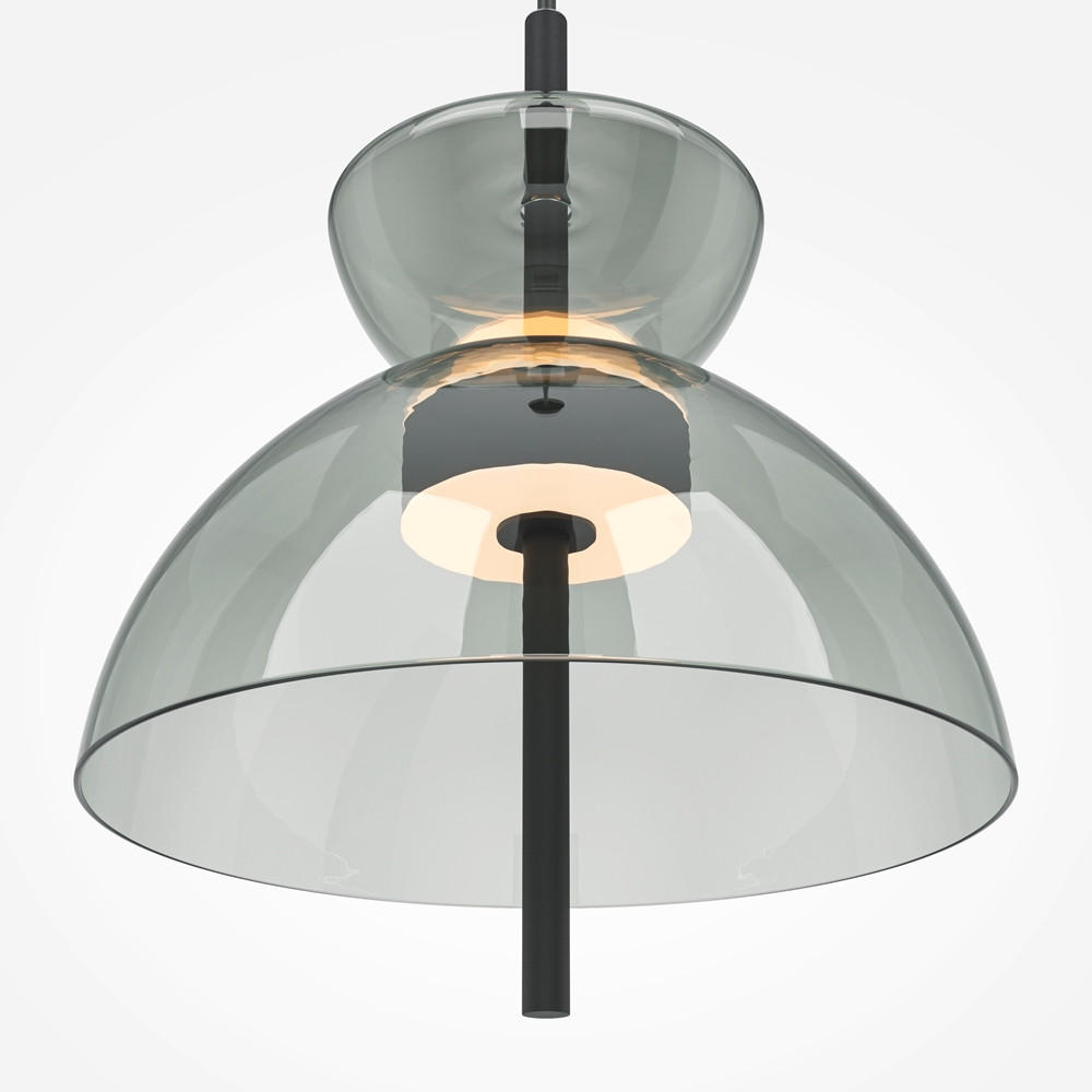 PENDELLEUCHTE 25/58 cm    - Schwarz/Grau, Modern, Glas/Metall (25/58cm) - MAYTONI