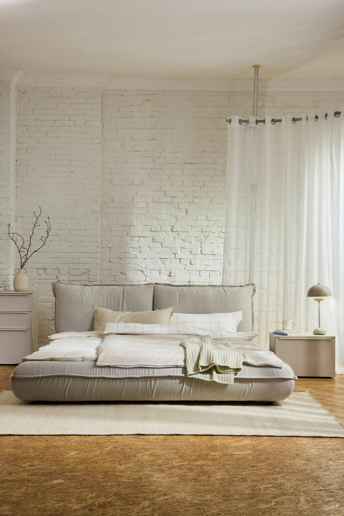 POLSTERBETT 180/200 cm,  in Beige,  - Beige/Schwarz, Design, Kunststoff/Textil (180/200cm) - Tom Tailor