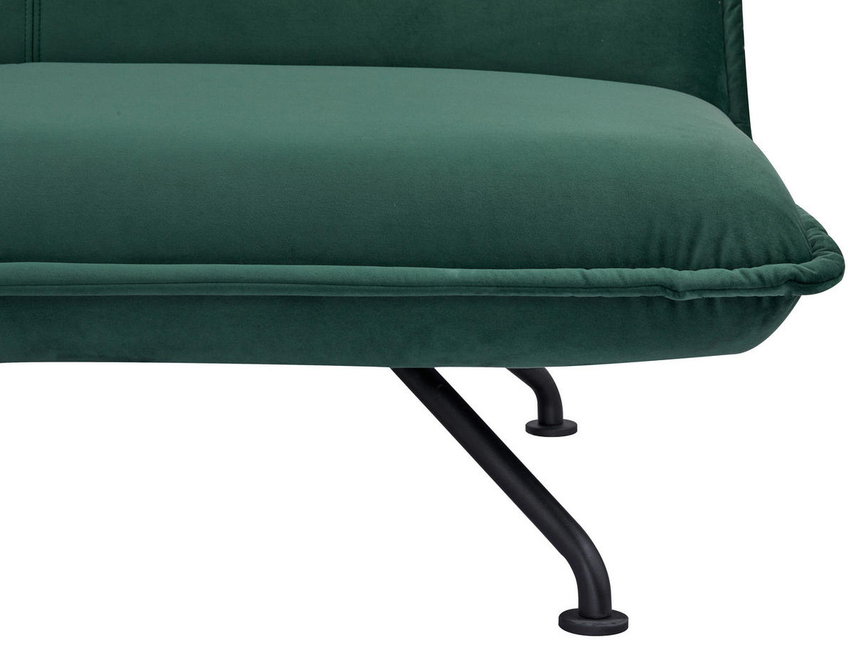 SCHLAFSOFA in Velours Grün  - Schwarz/Grün, MODERN, Textil/Metall (190/79/89cm) - MID.YOU