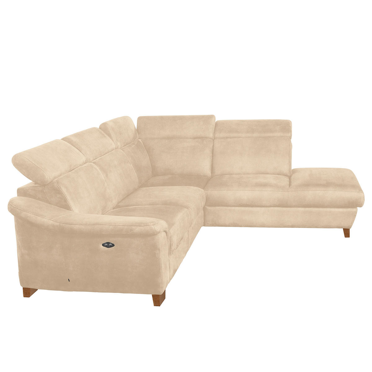 ECKSOFA Mikrofaser Beige  - Beige/Naturfarben, Design, Holz/Textil (276/238cm) - Livetastic