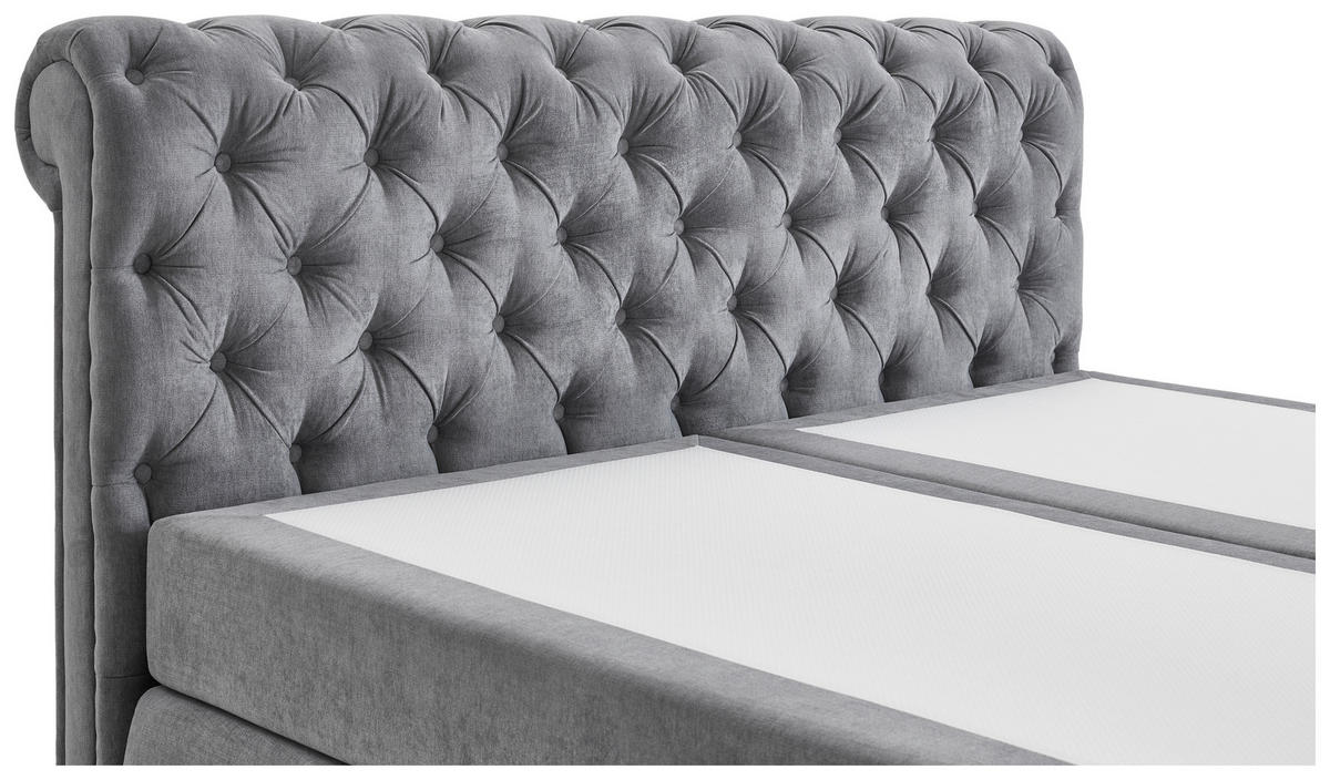 BOXSPRINGBETT 180/200 cm  in Grau  - Grau, Modern, Kunststoff/Textil (180/200cm) - MID.YOU