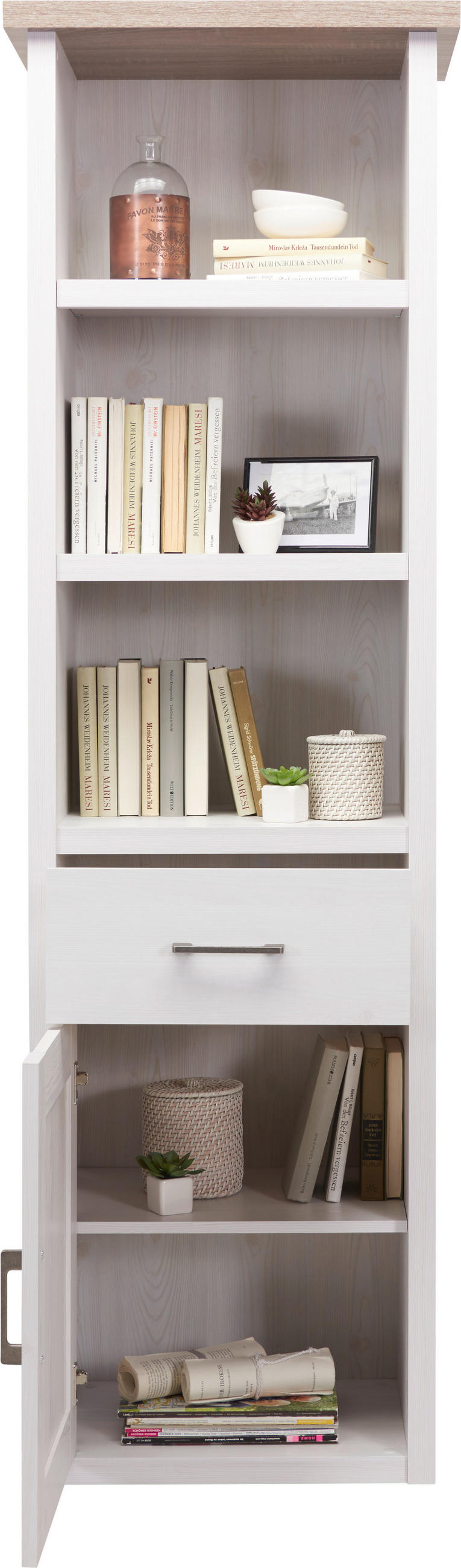 SAMOSTOJEĆI REGAL - bijela/boje grafita, Lifestyle, drvni materijal/metal (60/201/43cm) - Carryhome