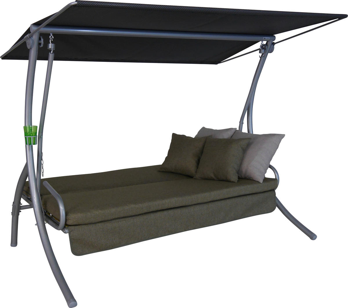 HOLLYWOODSCHAUKEL 210/160/145 cm  - Dunkelgrau/Anthrazit, Basics, Kunststoff/Textil (210/160/145cm) - Boxxx