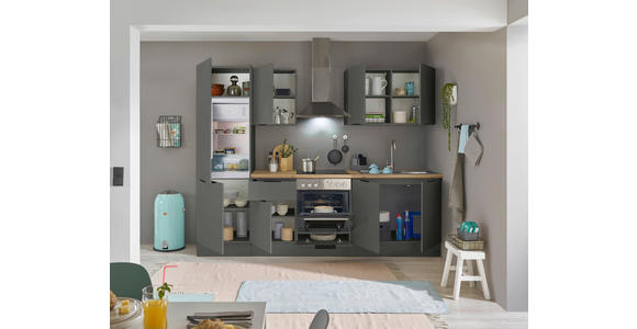 KÜCHENBLOCK   in Graphitfarben  - Schwarz/Graphitfarben, Basics, Holzwerkstoff/Metall (270/211/60cm) - Xora