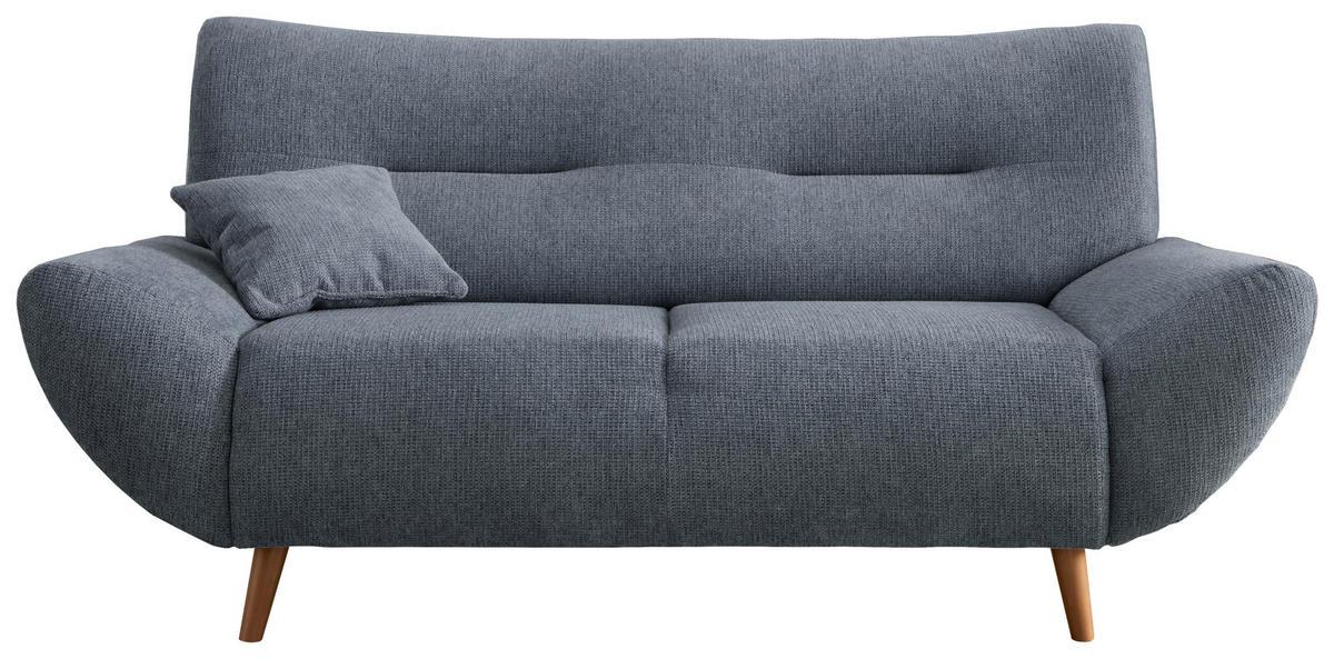 2-SITZER-SOFA Chenille Hellblau  - Wildeiche/Hellblau, Modern, Holz/Textil (173/81/90cm) - MID.YOU