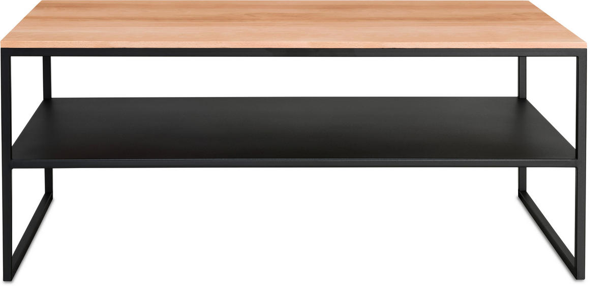 COUCHTISCH in Metall 100/60/41 cm  - Buchefarben/Schwarz, Design, Holz/Metall (100/60/41cm) - Johann Jakob