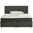 BOXSPRINGBETT 180/200 cm  in Graubraun  - Graubraun/Schwarz, Design, Kunststoff/Textil (180/200cm) - Xora