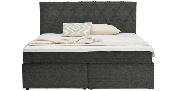 BOXSPRINGBETT 180/200 cm  in Graubraun  - Graubraun/Schwarz, Design, Kunststoff/Textil (180/200cm) - Xora