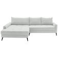 ECKSOFA  in Cord Elfenbein  173/280 cm  - Elfenbein/Schwarz, KONVENTIONELL, Textil/Metall (173/280cm) - Hom`in