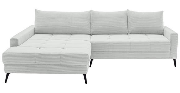 ECKSOFA  in Cord Elfenbein  173/280 cm  - Elfenbein/Schwarz, KONVENTIONELL, Textil/Metall (173/280cm) - Hom`in