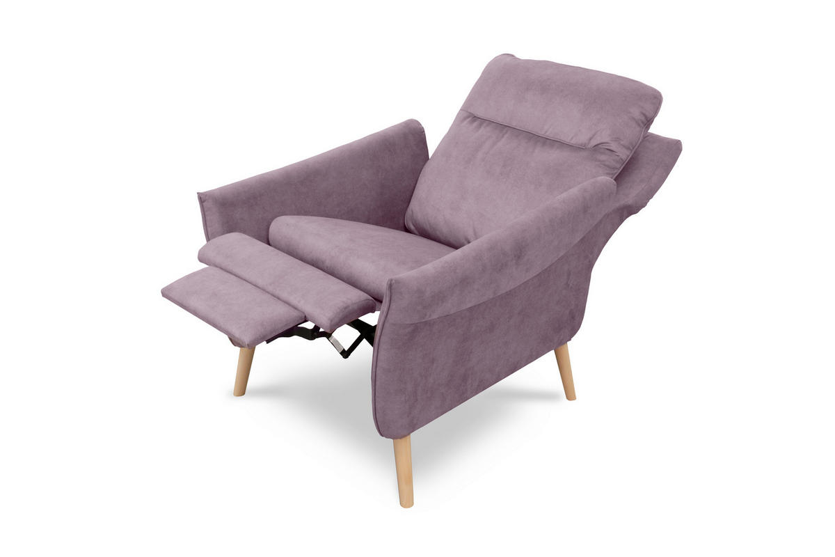 RELAXSESSEL in Textil Rosa  - Buchefarben/Rosa, Design, Holz/Textil (88/110/92cm) - Livetastic