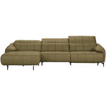 ECKSOFA  in Echtleder Beige  165/313 cm  - Beige/Schwarz, Design, Leder/Metall (165/313cm) - Belluti