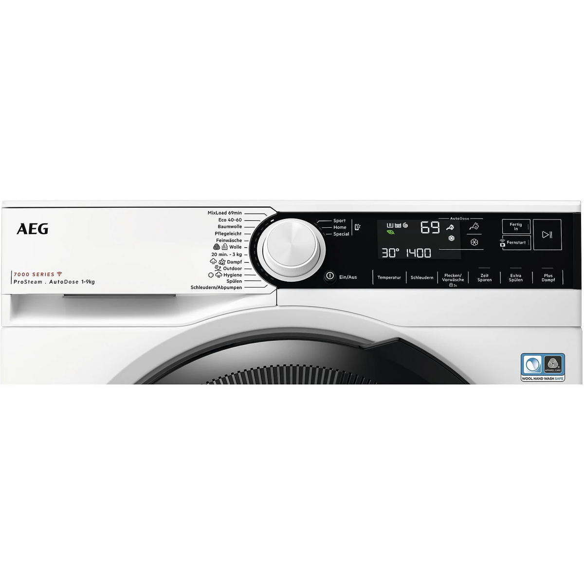 WASCHMASCHINE LR7D70490   - Schwarz/Weiß, Basics, Kunststoff/Metall (59,6/84,7/57,7cm) - AEG