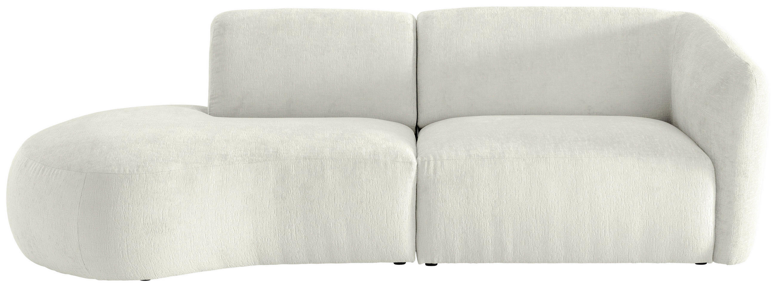 ECKSOFA in Mikrofaser Weiss  - Weiss/Schwarz, Modern, Kunststoff/Textil (107/238cm) - Livetastic