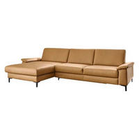 ECKSOFA in Echtleder Currygelb  - Currygelb/Schwarz, Design, Leder/Metall (175/334cm) - Dieter Knoll