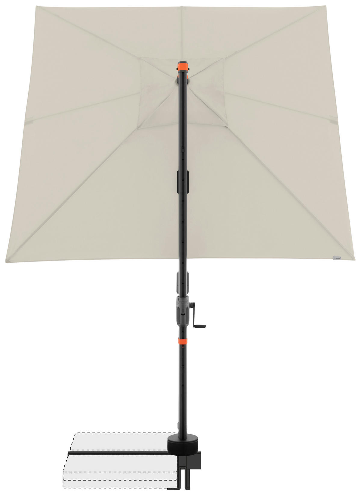 AMPELSCHIRM 210x210 cm  - Anthrazit/Naturfarben, Basics, Textil/Metall (210/210cm) - Doppler