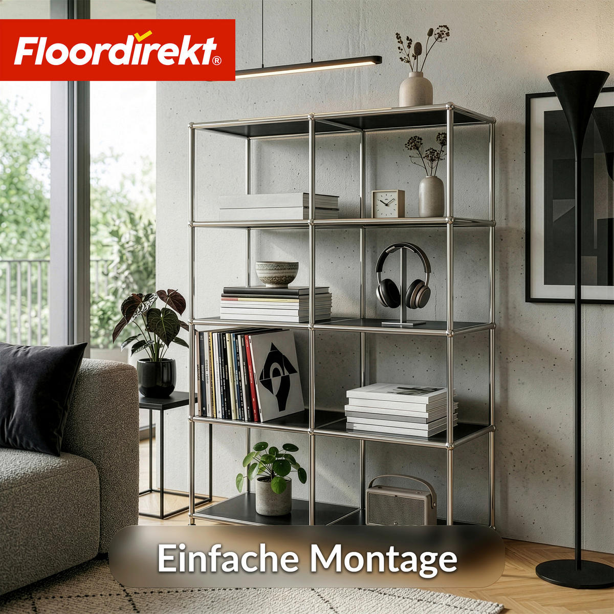 STANDREGAL Schwarz  - Schwarz, Basics, Metall (78/118/40cm) - Floordirekt