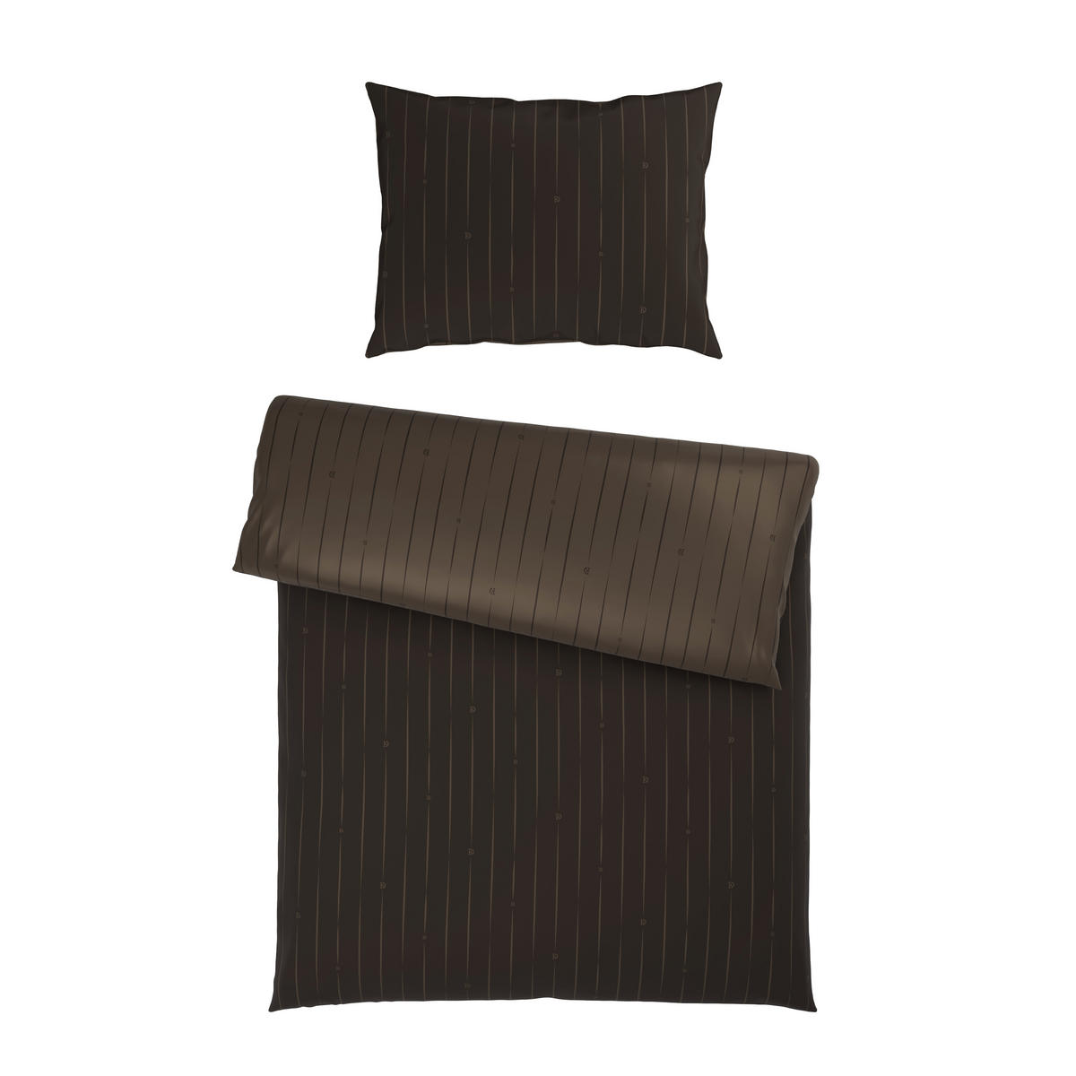 OBOJSTRANNÁ POSTEĽNÁ BIELIZEŇ, satén, hnedá, 140/200 cm - hnedá, Design, textil (140/200cm) - Dieter Knoll