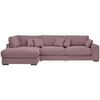 ECKSOFA 205/340 cm  in Cord Flieder Zierkissen, Rückenkissen  205/340 cm  - Flieder/Schwarz, Design, Kunststoff/Textil (205/340cm) - Lomoco
