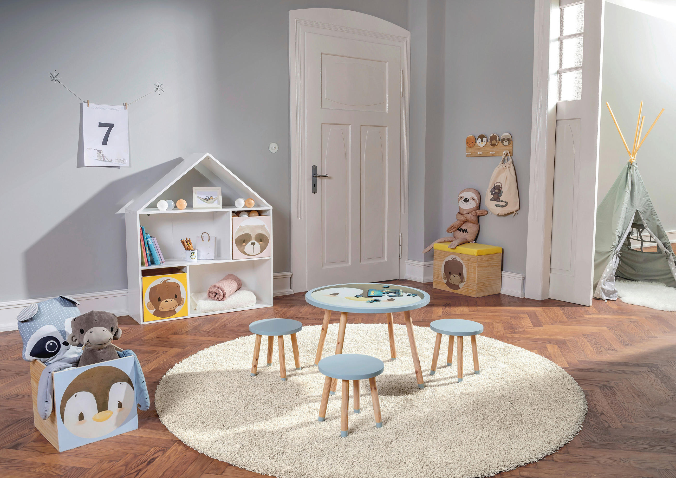 KINDERREGAL Anouk Weiß  - Weiß, KONVENTIONELL, Holzwerkstoff (98/112/30cm)