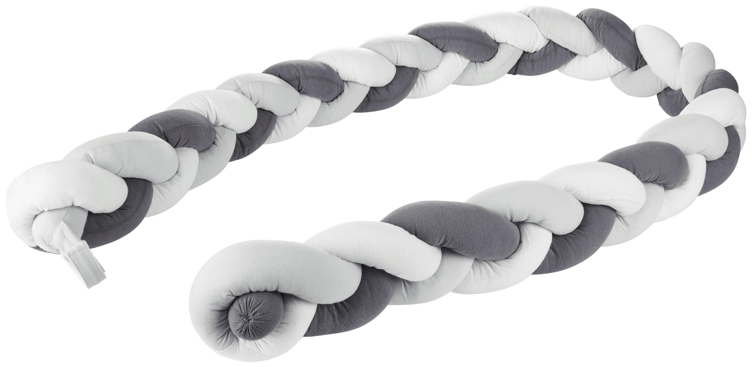 VAROVALNA ROLA ZA POSTELJICO      15/200 cm     spleteno  krem barve, svetlo siva, temno siva  - temno siva/krem barve, Basics, tekstil (15/200cm) - Patinio
