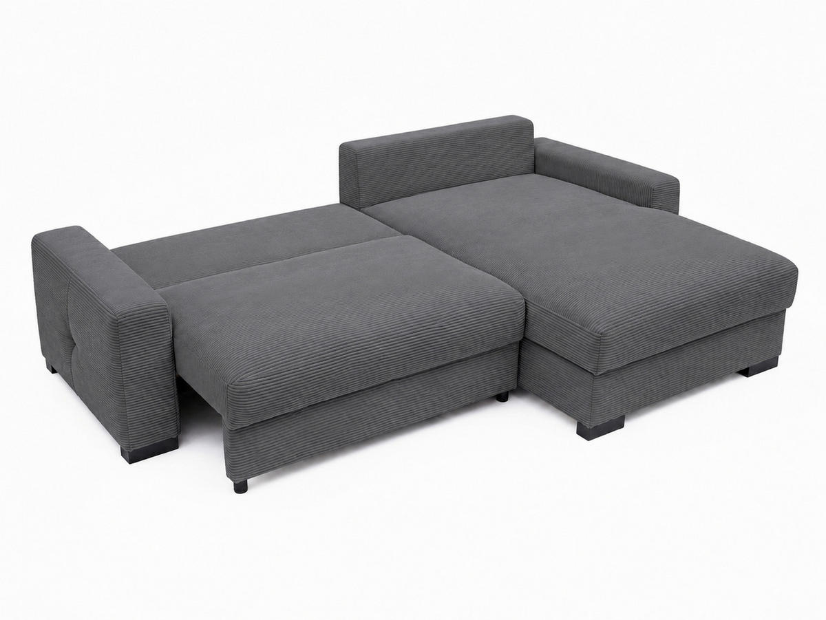 ECKSOFA  Cord Anthrazit  - Anthrazit/Schwarz, Basics, Holz/Holzwerkstoff (284/184cm) - MID.YOU