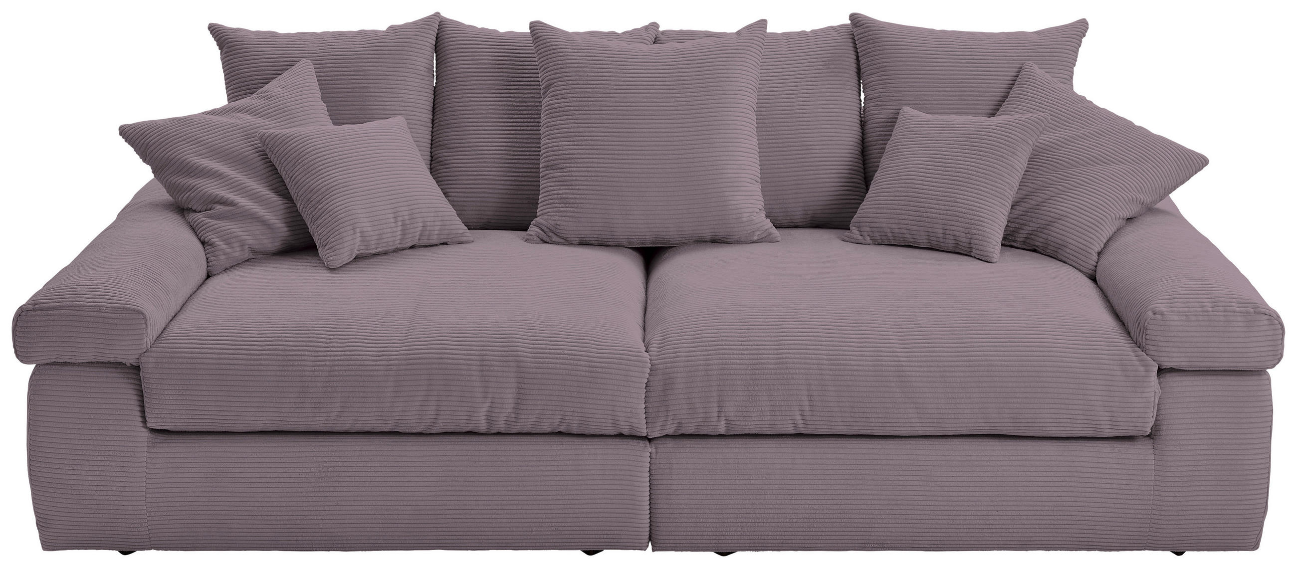 GRAND CANAPÉ in velours côtelé rose  - noir/rose, Design, textile/matière synthétique (260/90/140cm) - Ambia Home