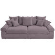 BIGSOFA  in Cord Rosa  - Schwarz/Rosa, Design, Kunststoff/Textil (260/90/140cm) - Ambia Home