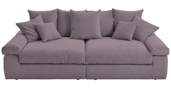 BIGSOFA  in Cord Rosa  - Schwarz/Rosa, Design, Kunststoff/Textil (260/90/140cm) - Ambia Home