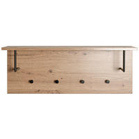 WANDGARDEROBE  in Schwarz, Eichefarben  - Eichefarben/Schwarz, Basics, Holzwerkstoff/Metall (80/30/20cm)